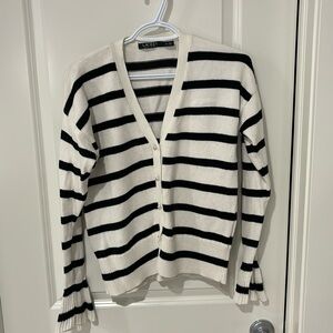 Ralph Lauren striped cardigan with pearl buttons